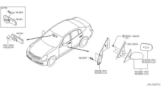 2003 Infiniti G35 Coupe Rear View Mirror Diagram 2