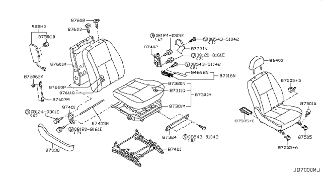 2003 Infiniti G35 Front Seat Diagram 11