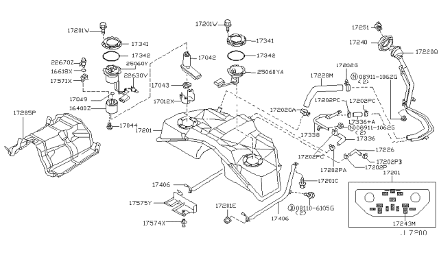 2006 Infiniti G35 Shim-Fuel Tank Diagram for 17243-51E04