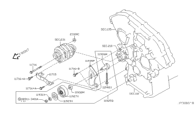 2007 Infiniti G35 Alternator Fitting Diagram