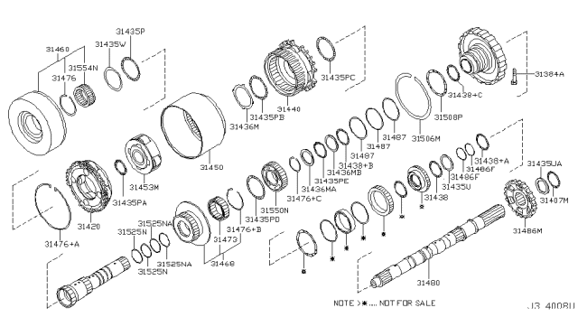 2005 Infiniti G35 Ring-Seal Diagram for 31525-90X08