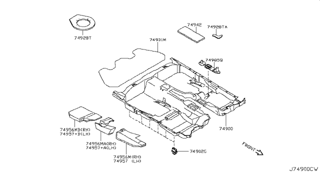 2006 Infiniti G35 Coupe Floor Trimming Diagram 1