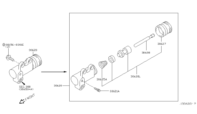2004 Infiniti G35 Clutch Operating Cylinder Diagram 1