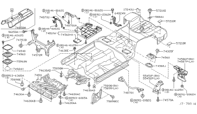 2006 Infiniti G35 Nut Diagram for 08913-6065A