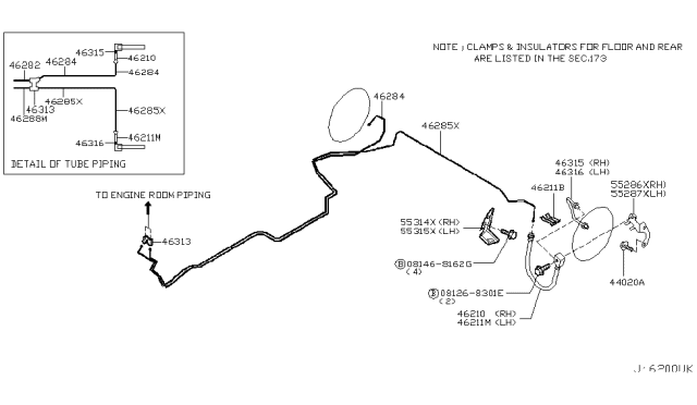 2003 Infiniti G35 Hose Assy-Brake,Rear Diagram for 46210-CD010