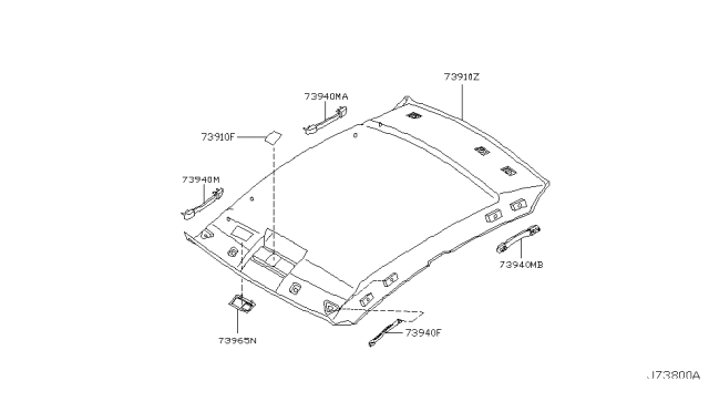 2003 Infiniti G35 Roof Trimming Diagram 3