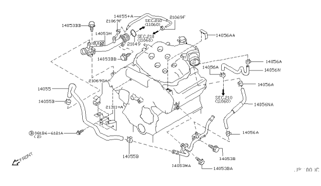 2004 Infiniti G35 Water Hose & Piping Diagram 2