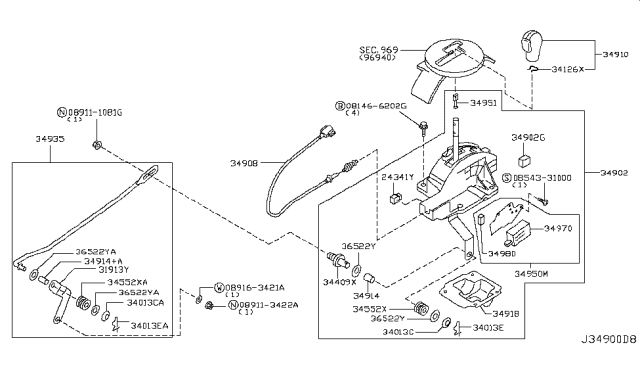 2006 Infiniti G35 Housing-Connector Diagram for 24341-5M600