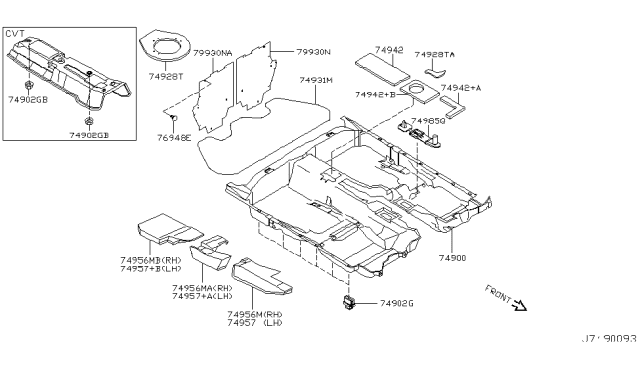 2005 Infiniti G35 Floor Trimming Diagram 2