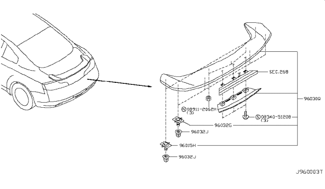 2005 Infiniti G35 Coupe Air Spoiler Diagram 3