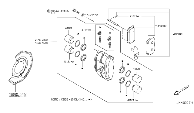 2003 Infiniti G35 Piston-Cylinder Diagram for 41121-12U01