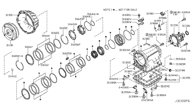 2007 Infiniti G35 Coupe Torque Converter,Housing & Case Diagram 4