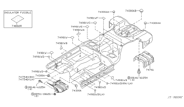 2003 Infiniti G35 Floor Fitting Diagram 11