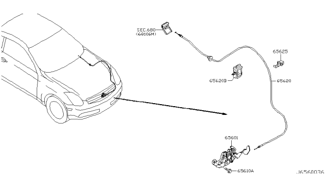 2006 Infiniti G35 Coupe Hood Lock Control Diagram 1
