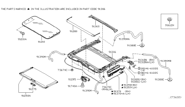 2006 Infiniti G35 Sun Roof Parts Diagram 1