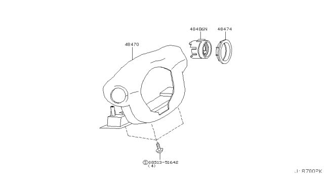 2003 Infiniti G35 Steering Column Shell Cover Diagram