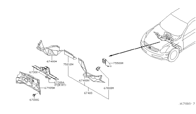 2006 Infiniti G35 Coupe Dash Panel & Fitting Diagram 1