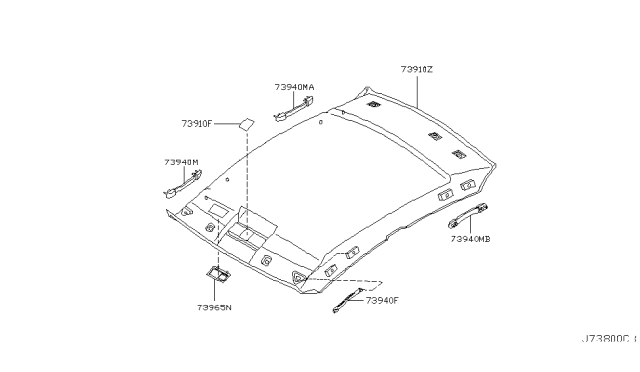 2004 Infiniti G35 Coupe Roof Trimming Diagram 4