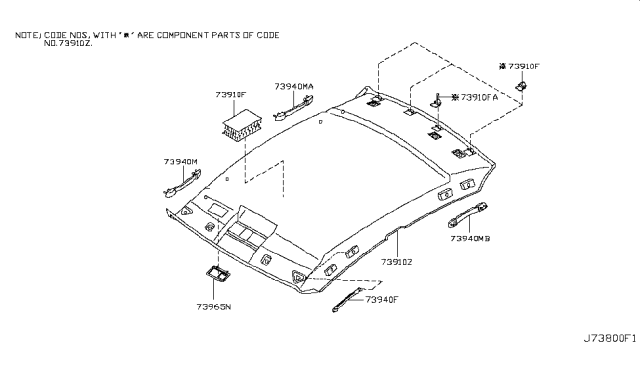 2004 Infiniti G35 Coupe Roof Trimming Diagram 5