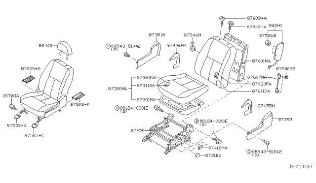 2003 Infiniti G35 Front Seat Diagram 3