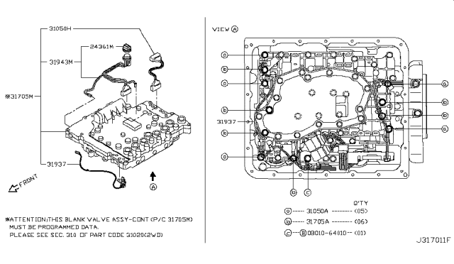 2007 Infiniti G35 Control Valve (ATM) Diagram 2