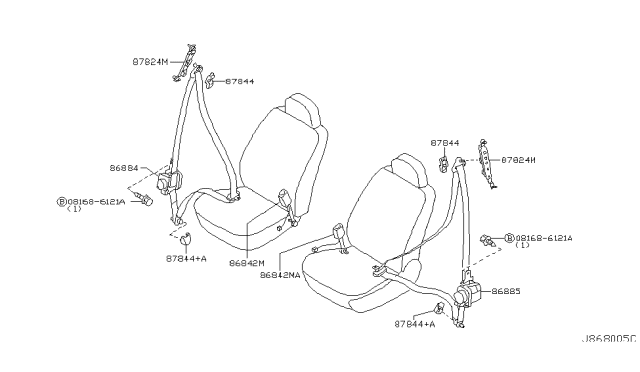 2005 Infiniti G35 Front Seat Belt Diagram 4