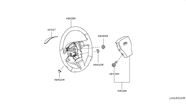 2005 Infiniti G35 Air Bag Module Assembly, Driver Diagram for K851M-AC700