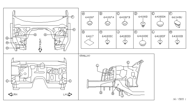2004 Infiniti G35 Coupe Hood Ledge & Fitting Diagram 3