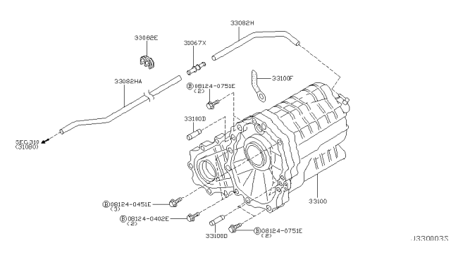 2004 Infiniti G35 Transfer Assembly & Fitting Diagram