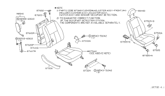2005 Infiniti G35 Coupe Front Seat Diagram 11