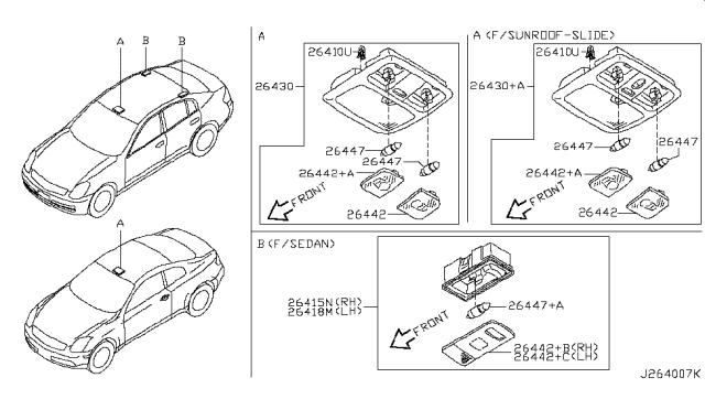 2005 Infiniti G35 Lamp Assembly-Map Diagram for 26430-AL600