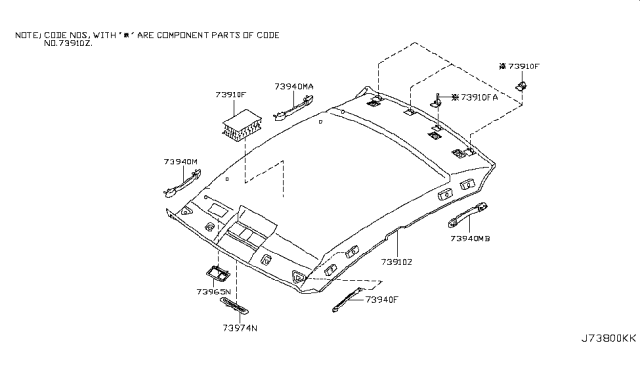2007 Infiniti G35 Coupe Roof Trimming Diagram 4