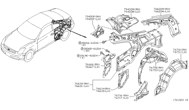 2005 Infiniti G35 Coupe Body Side Panel Diagram 4