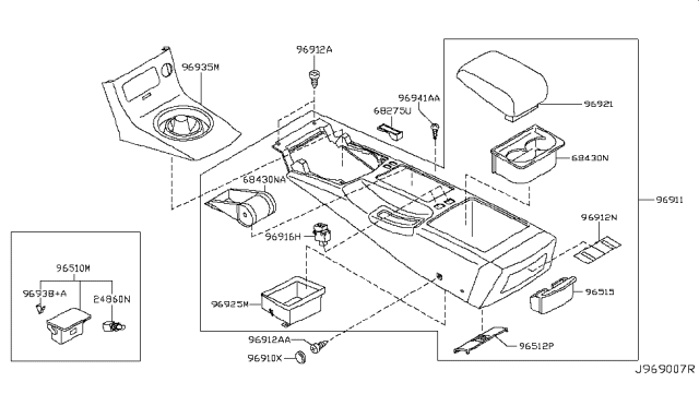 2004 Infiniti G35 Coupe Console Box Diagram 4