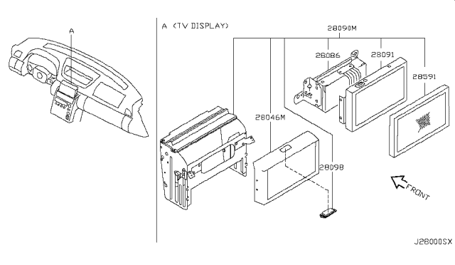 2007 Infiniti G35 Cover-Audio Box Diagram for 28046-AC701