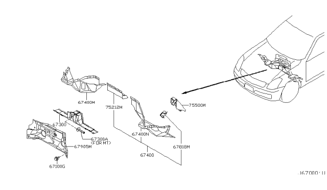 2004 Infiniti G35 FOOTREST Assembly Diagram for 67840-AM610