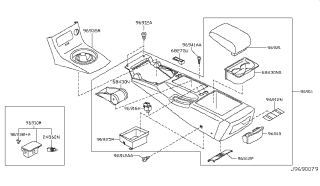 2004 Infiniti G35 Coupe Console Box Diagram 6