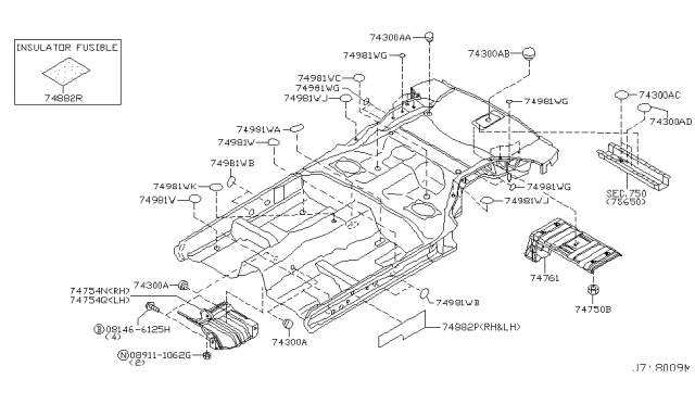 2004 Infiniti G35 Coupe Floor Fitting Diagram 3