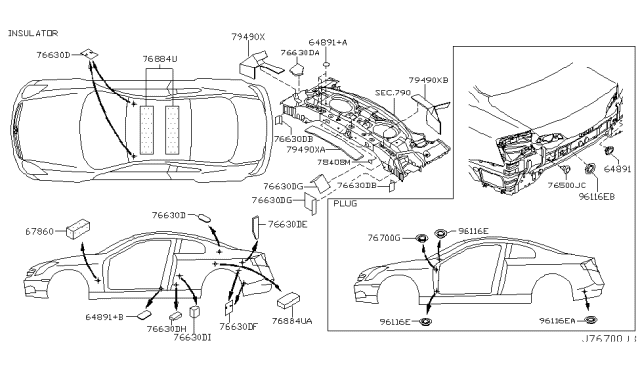 2004 Infiniti G35 Body Side Fitting Diagram 9