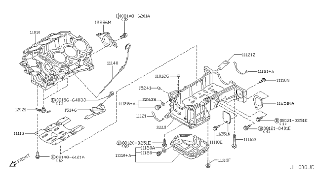 2003 Infiniti G35 Oil Level Gauge Diagram for 11140-AM602