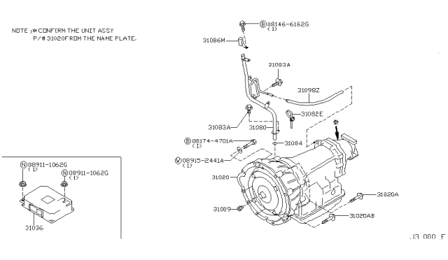 2003 Infiniti G35 Auto Transmission,Transaxle & Fitting Diagram 3