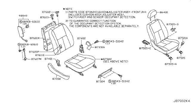 2006 Infiniti G35 Front Seat Diagram 7