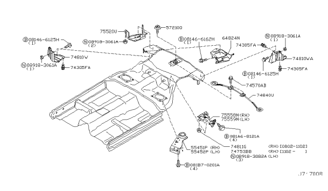 2003 Infiniti G35 Nut Diagram for 54588-CD005