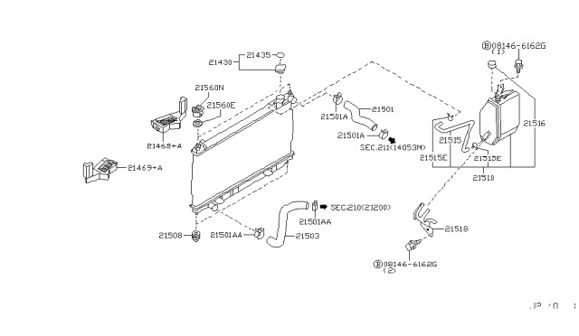 2004 Infiniti G35 Radiator,Shroud & Inverter Cooling Diagram 7