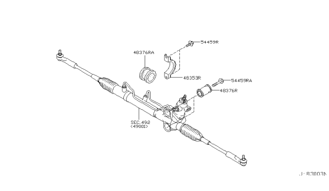 2004 Infiniti G35 Coupe Steering Gear Mounting Diagram 1