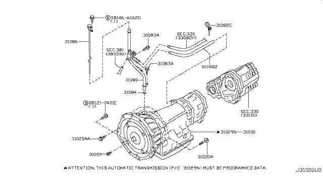 2007 Infiniti G35 Auto Transmission,Transaxle & Fitting Diagram 1