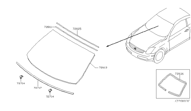 2003 Infiniti G35 Front Windshield Diagram 1
