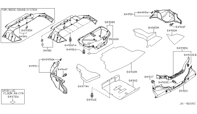 2003 Infiniti G35 Coupe Trunk & Luggage Room Trimming Diagram 1