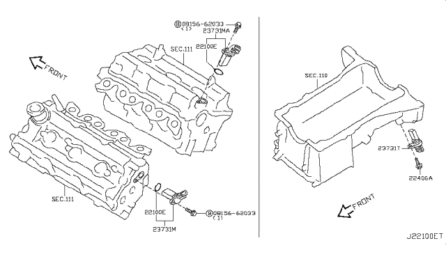 2006 Infiniti G35 Distributor & Ignition Timing Sensor Diagram 1