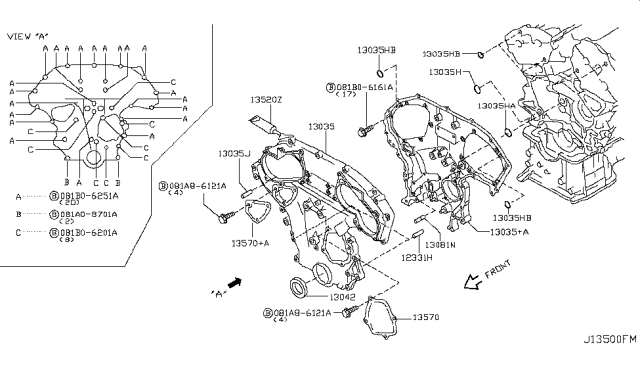 2006 Infiniti G35 Coupe Front Cover,Vacuum Pump & Fitting Diagram 2